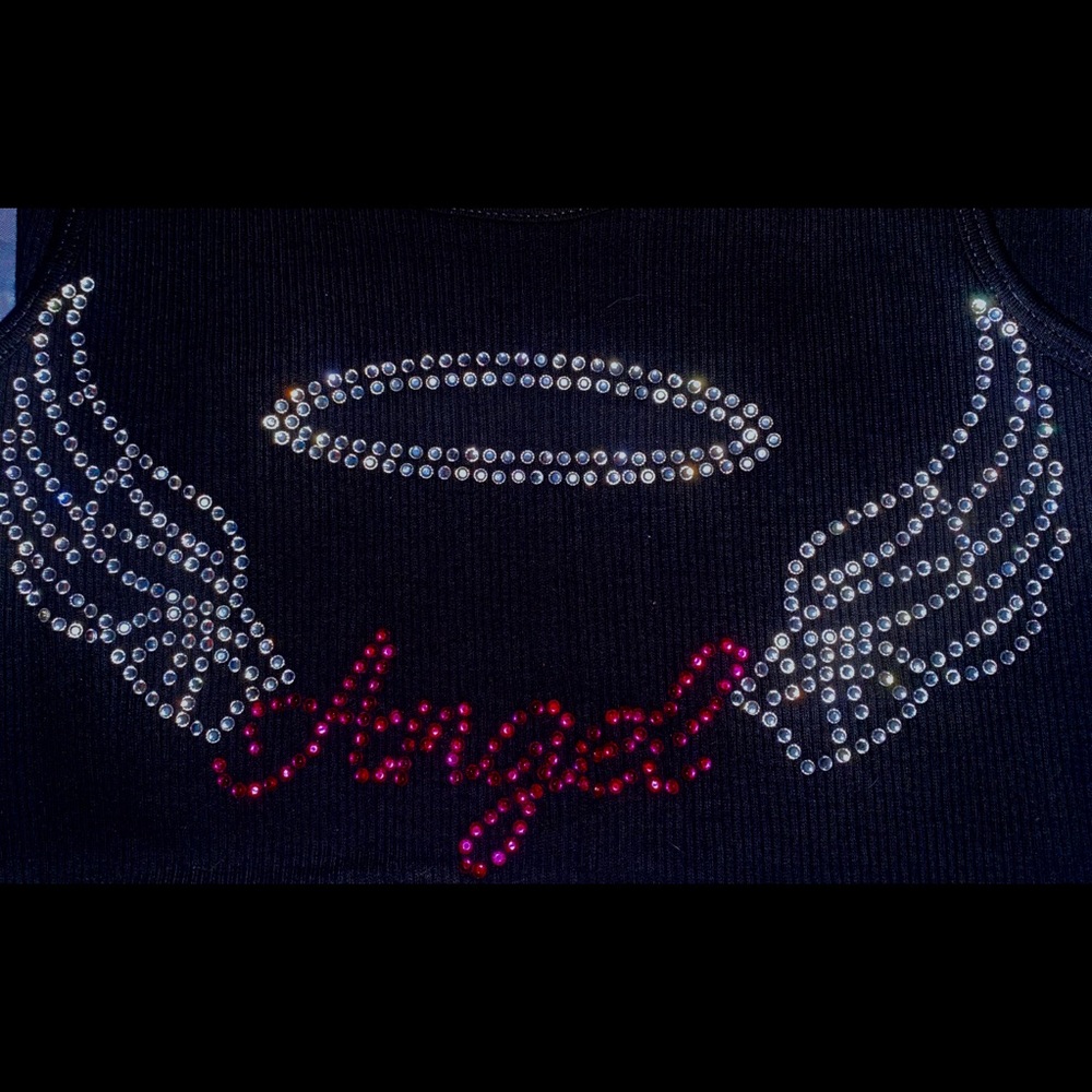 ✨ CUSTOM ANGEL RHINESTONE TANK TOP ✨